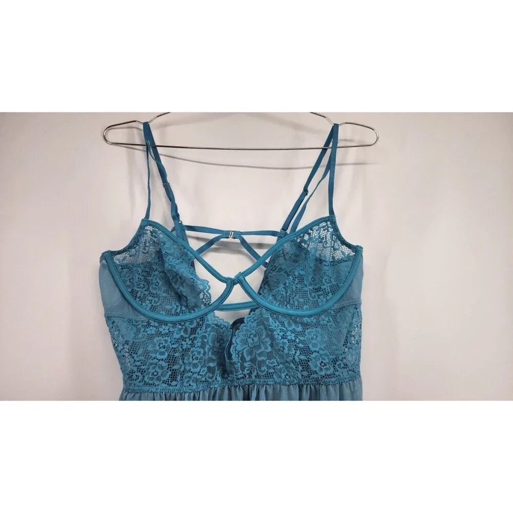 Adore Me Women's XL Mykonos Blue Yolandi‎ Babydoll Top Sleepwear Cami NWT